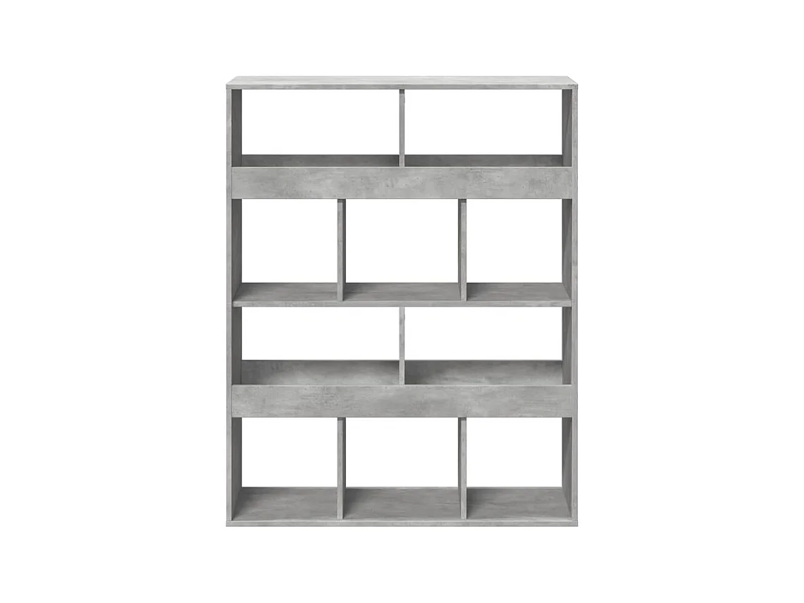 Bibliothèque gris béton 100x33x125,5 bois d'ingénierie