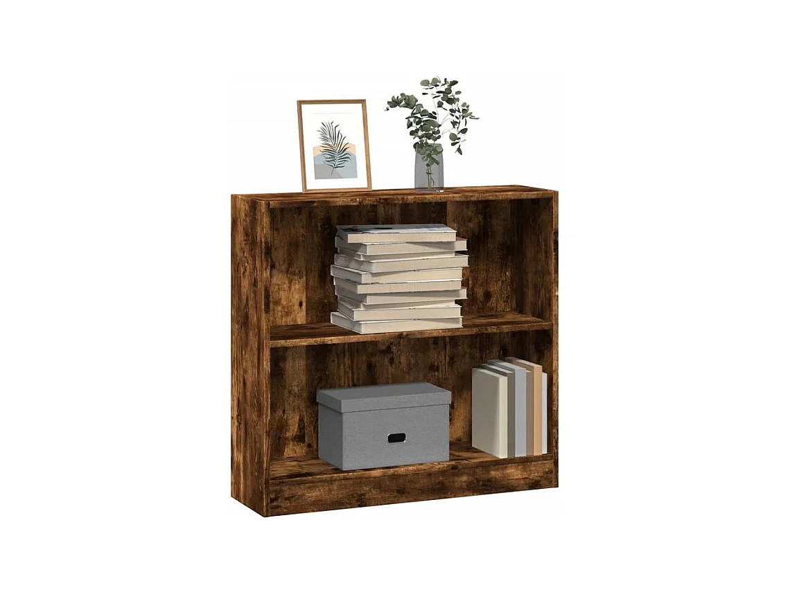 Bibliothèque chêne fumé 80x24x76 bois d'ingénierie
