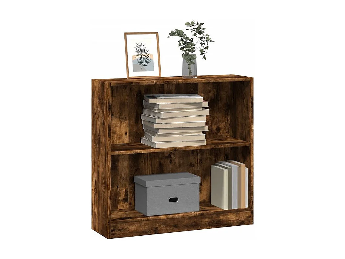 Bibliothèque chêne fumé 80x24x76 bois d'ingénierie
