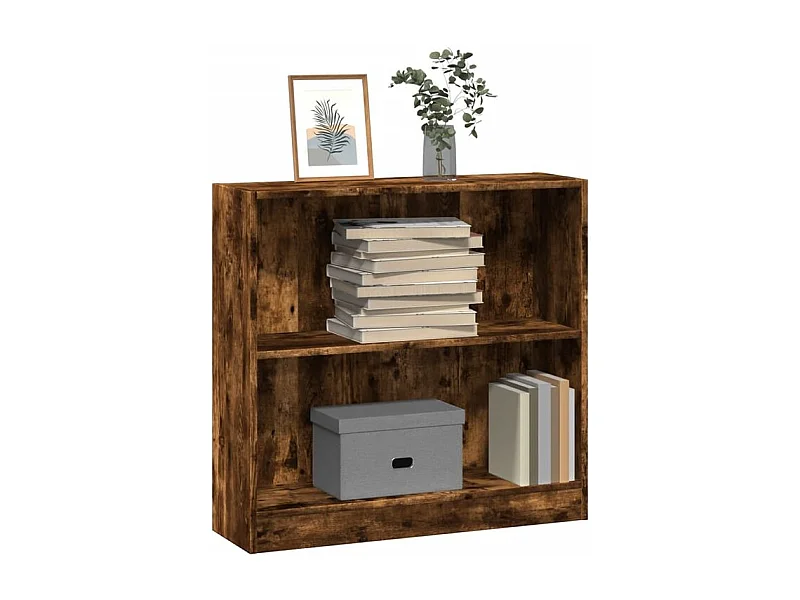 Bibliothèque chêne fumé 80x24x76 bois d'ingénierie