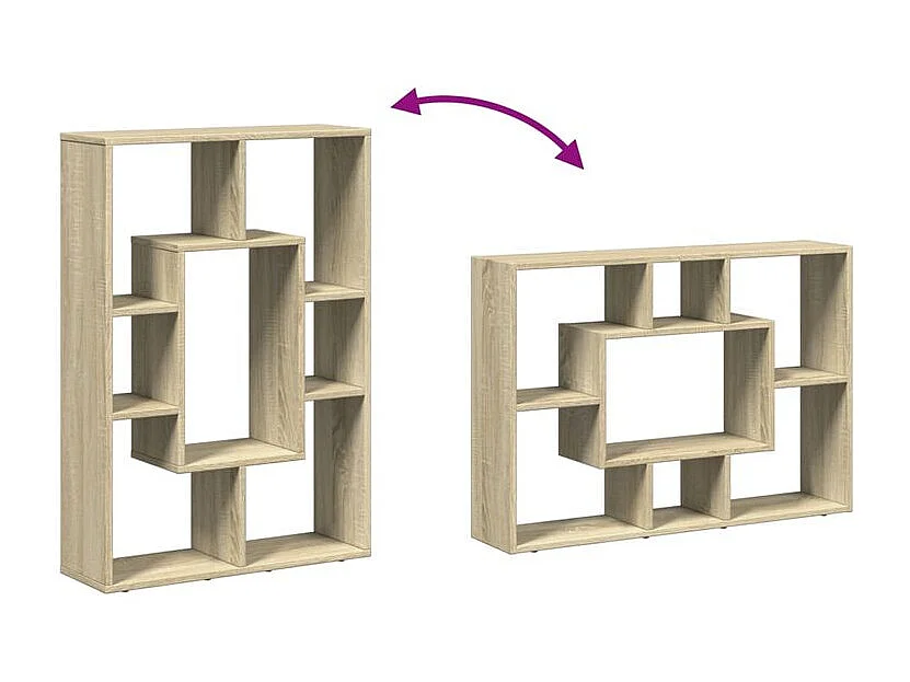 Petite bibliothèque modulable Loza 63cm - Verticale ou horizontale-Couleur Chêne clair