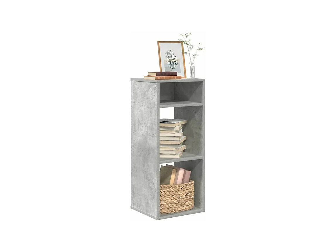 Bibliothèque gris béton 34x31x80 bois d’ingénierie