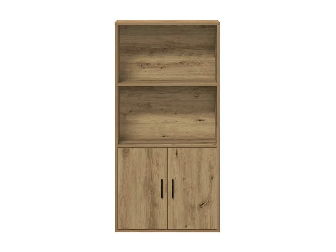 Bibliothèque chêne artisanal 60x24x120 bois d'ingénierie