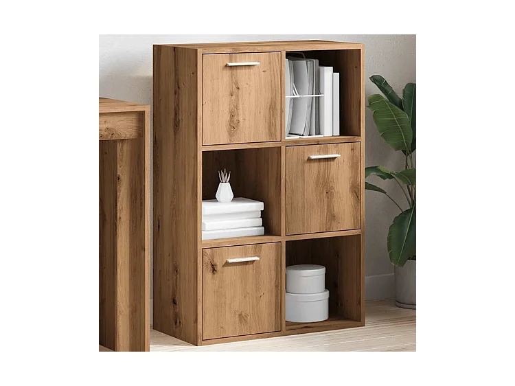 Bibliothèque chêne artisanal 60,5x30x90 bois d'ingénierie