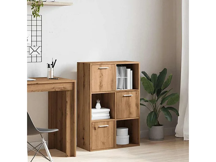 Bibliothèque chêne artisanal 60,5x30x90 bois d'ingénierie