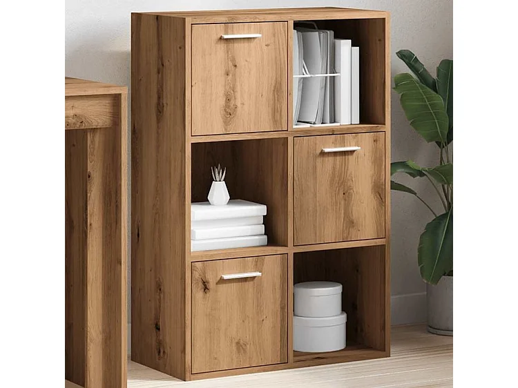 Bibliothèque chêne artisanal 60,5x30x90 bois d'ingénierie