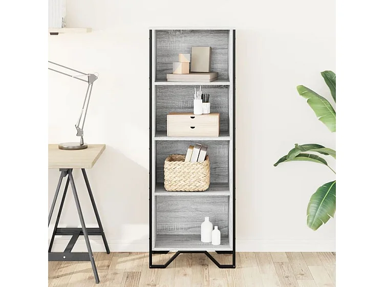Bibliothèque sonoma gris 50x31x137,5 bois d'ingénierie
