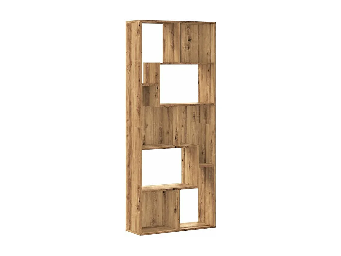 Bibliothèque chêne artisanal 67x24x161 bois d'ingénierie