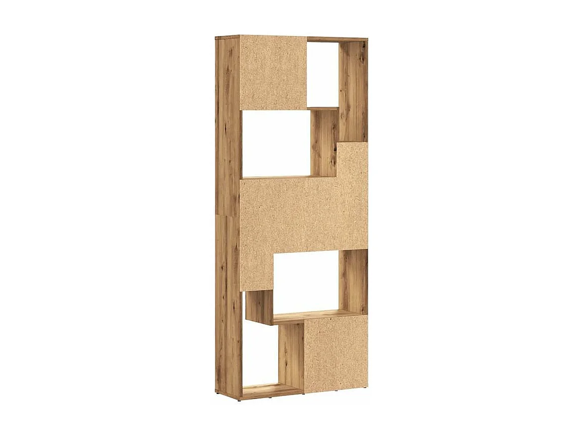 Bibliothèque chêne artisanal 67x24x161 bois d'ingénierie