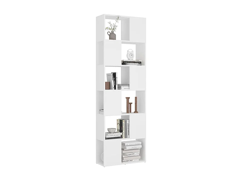 Bibliothèque séparateur en bois Mikola 60cm - Simple et moderne-Couleur Blanc