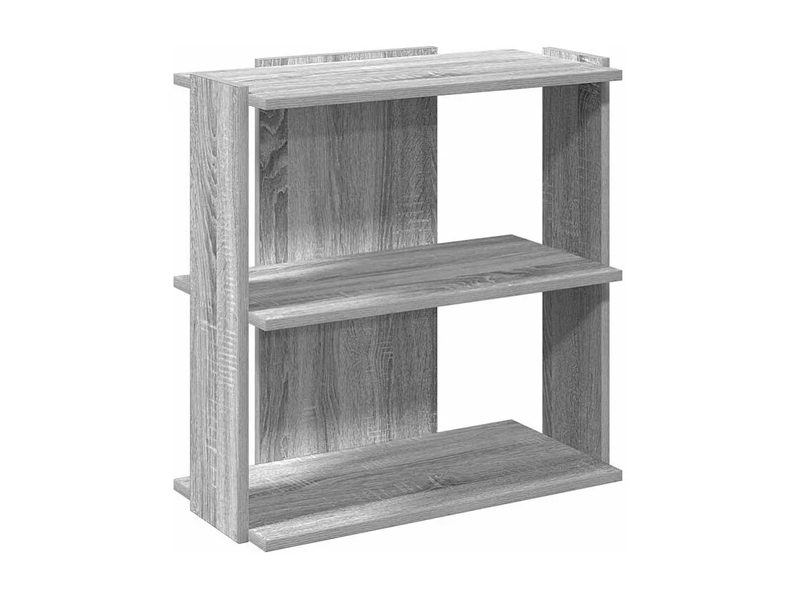 Bibliothèque 3 niveaux sonoma gris 60x30x60 bois d'ingénierie