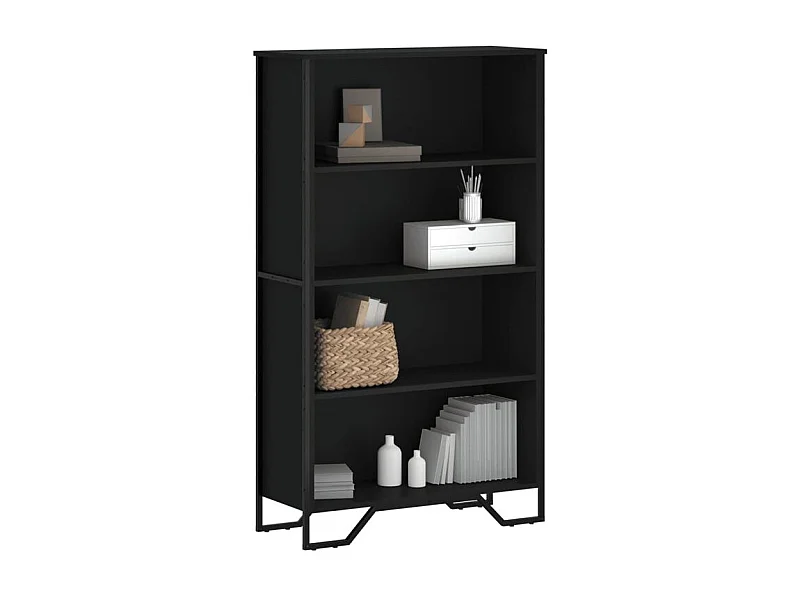 Bibliothèque noir 80x31x137,5 bois d'ingénierie