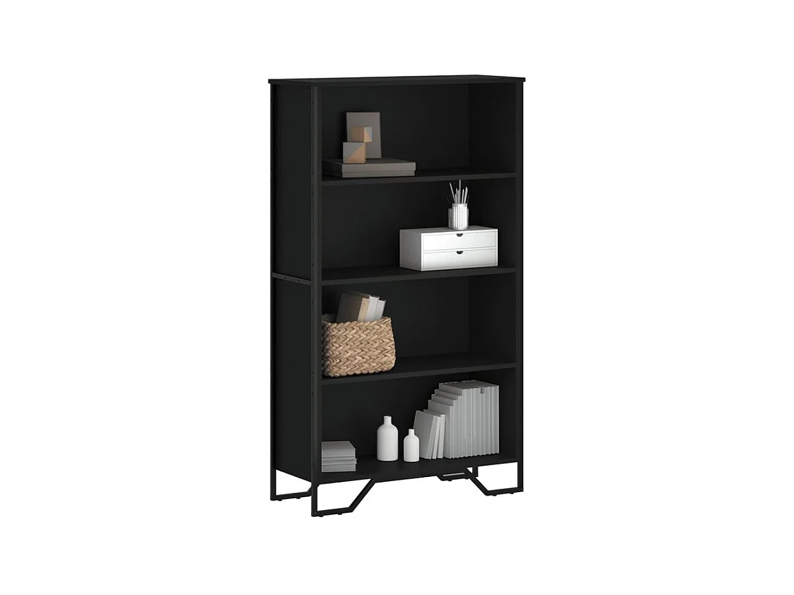 Bibliothèque noir 80x31x137,5 bois d'ingénierie