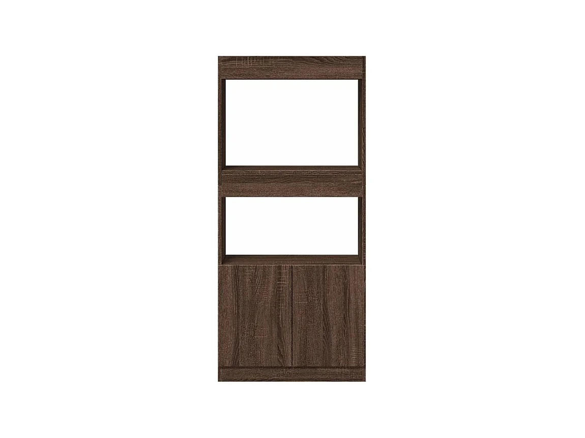 Buffet haut chêne marron 63x33x140 bois d'ingénierie