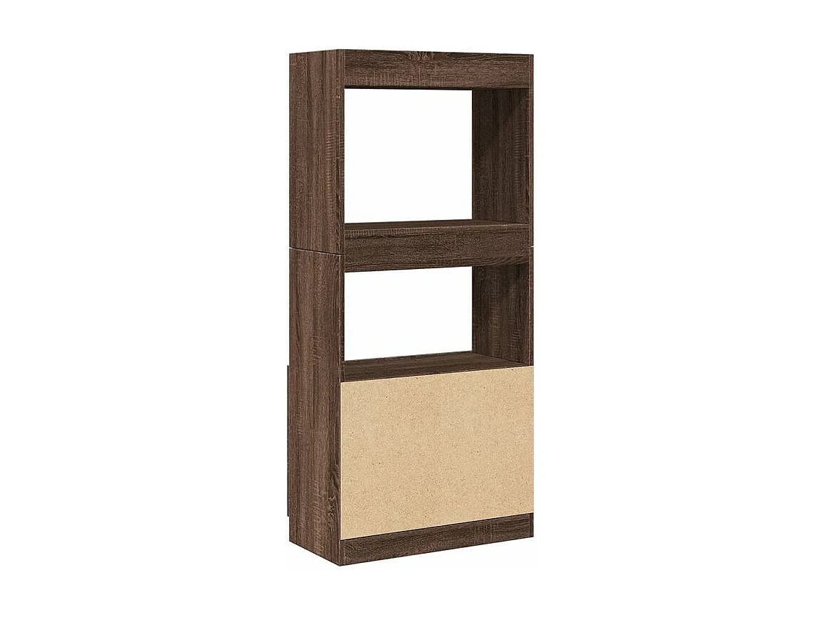 Buffet haut chêne marron 63x33x140 bois d'ingénierie