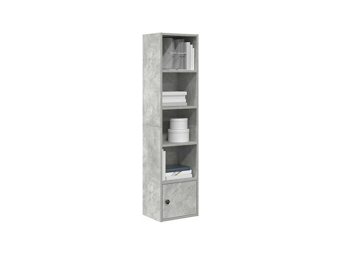 Bibliothèque gris béton 31x24x127 bois d'ingénierie