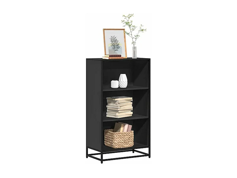 Bibliothèque noir 60x35x107,5 bois d'ingénierie
