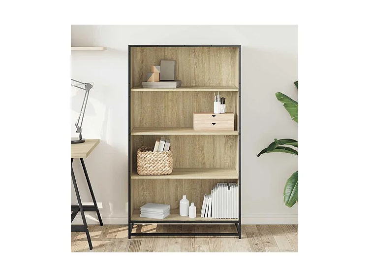 Bibliothèque chêne sonoma 80,5x35x139 bois d'ingénierie