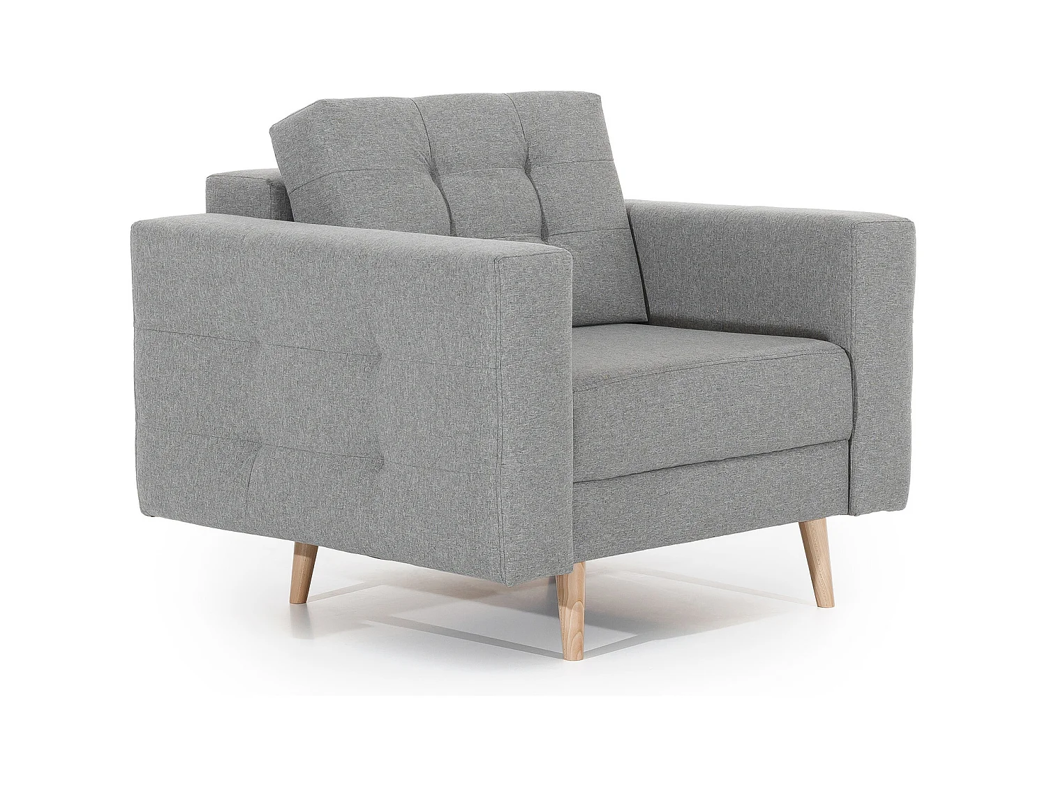 Fauteuil velours ANSKA-Gris clair