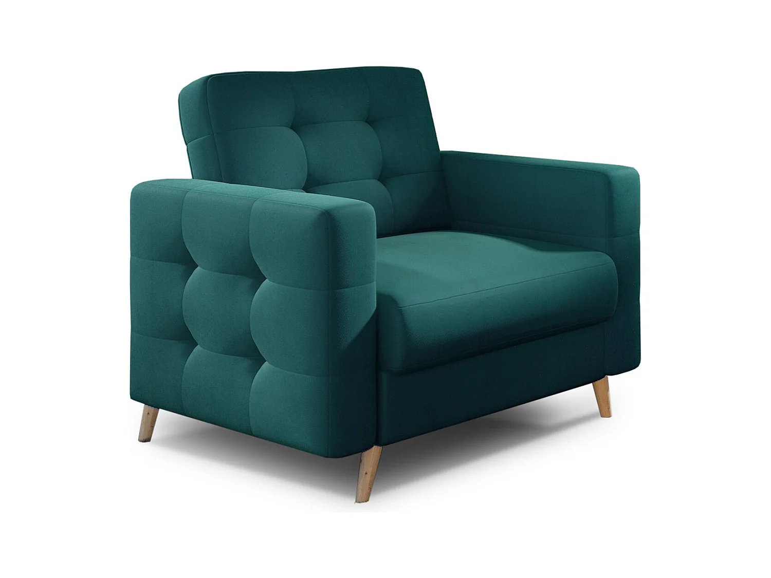 Fauteuil velours ANSKA-Gris clair
