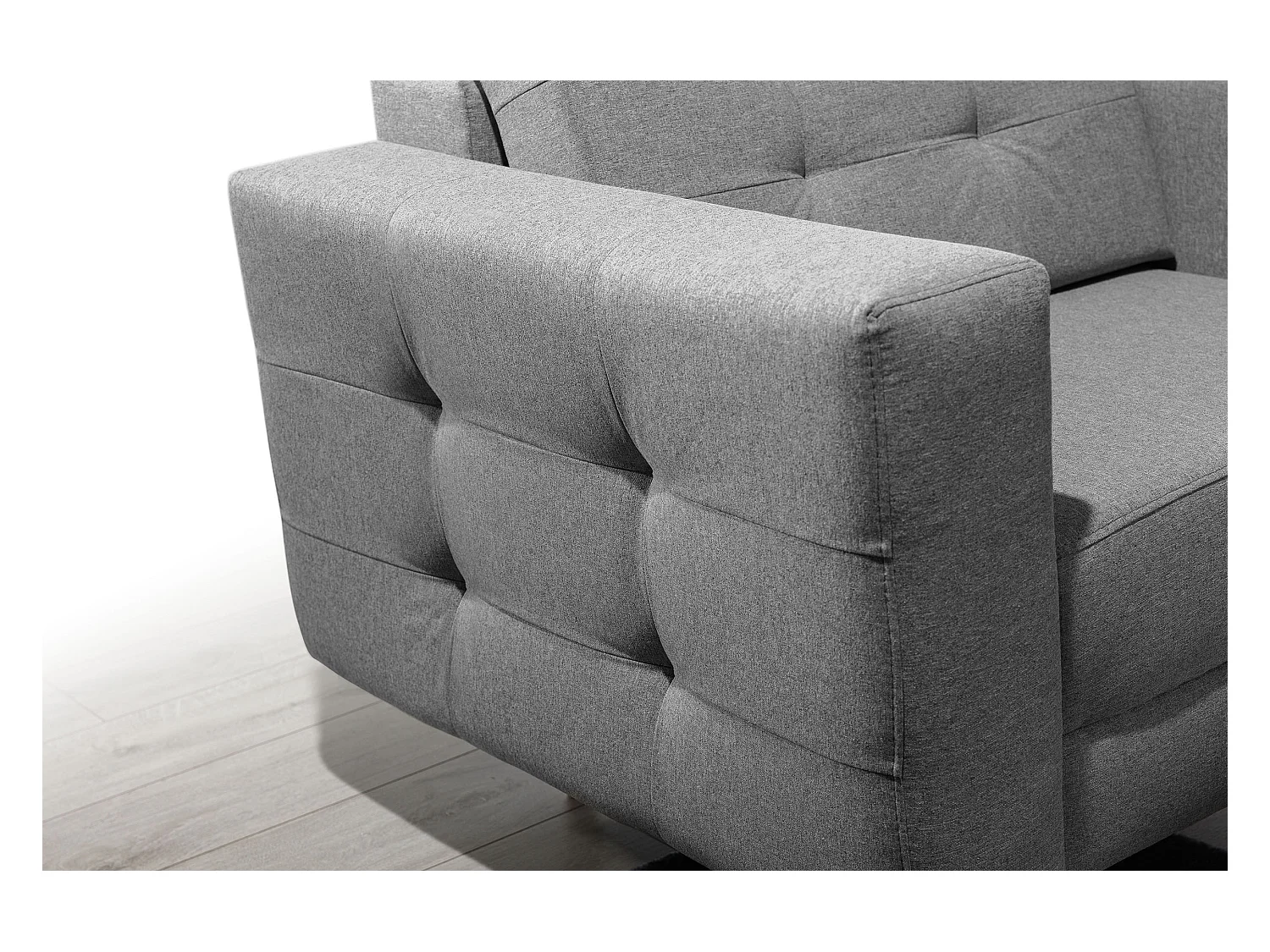 Fauteuil velours ANSKA-Gris clair