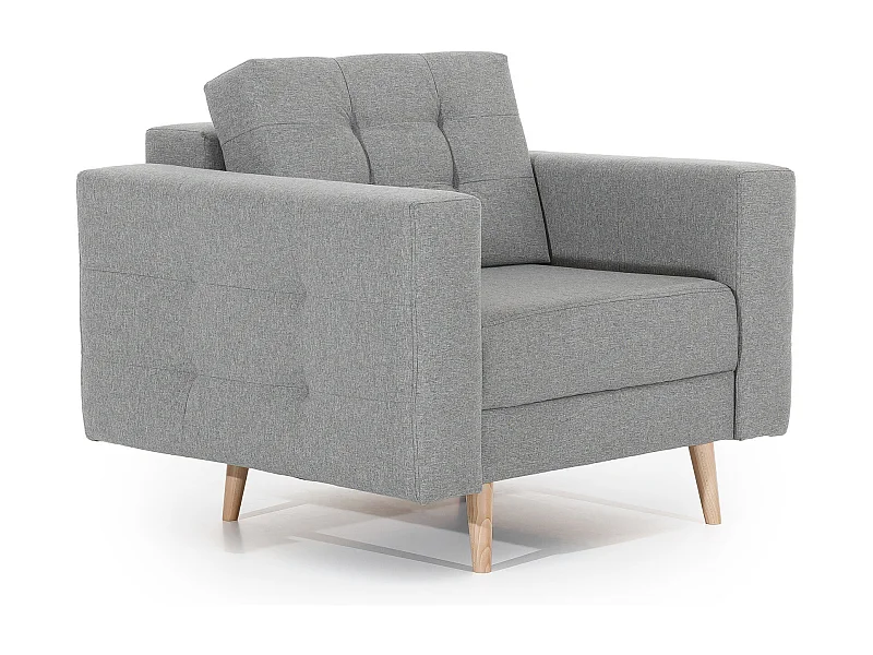 Fauteuil velours ANSKA-Gris clair