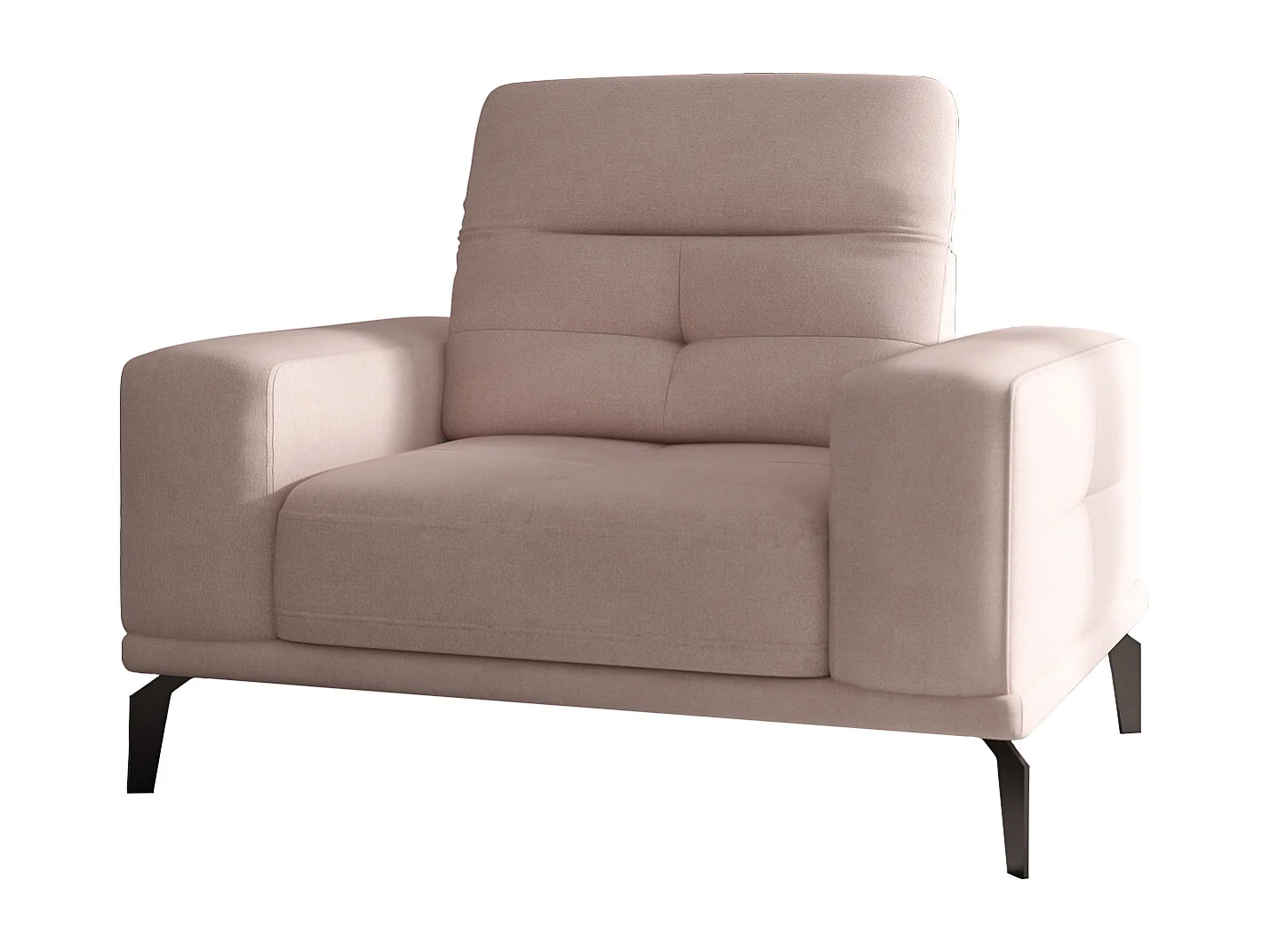 Fauteuil design tissu rose clair Torpille 125cm