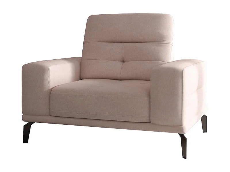Fauteuil design tissu rose clair Torpille 125cm