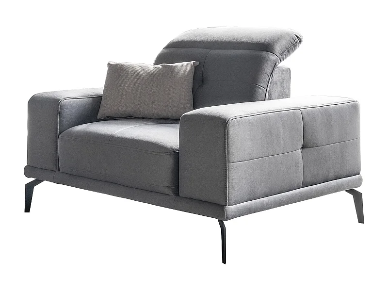Fauteuil design en velours TORPILLE-Gris clair