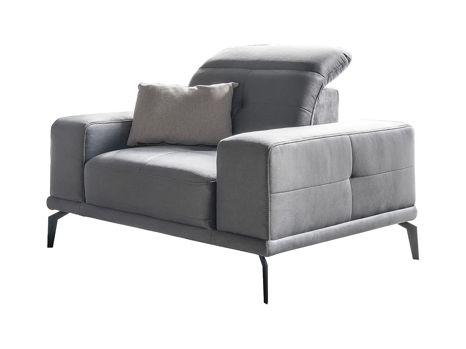 Fauteuil design en velours TORPILLE-Gris clair