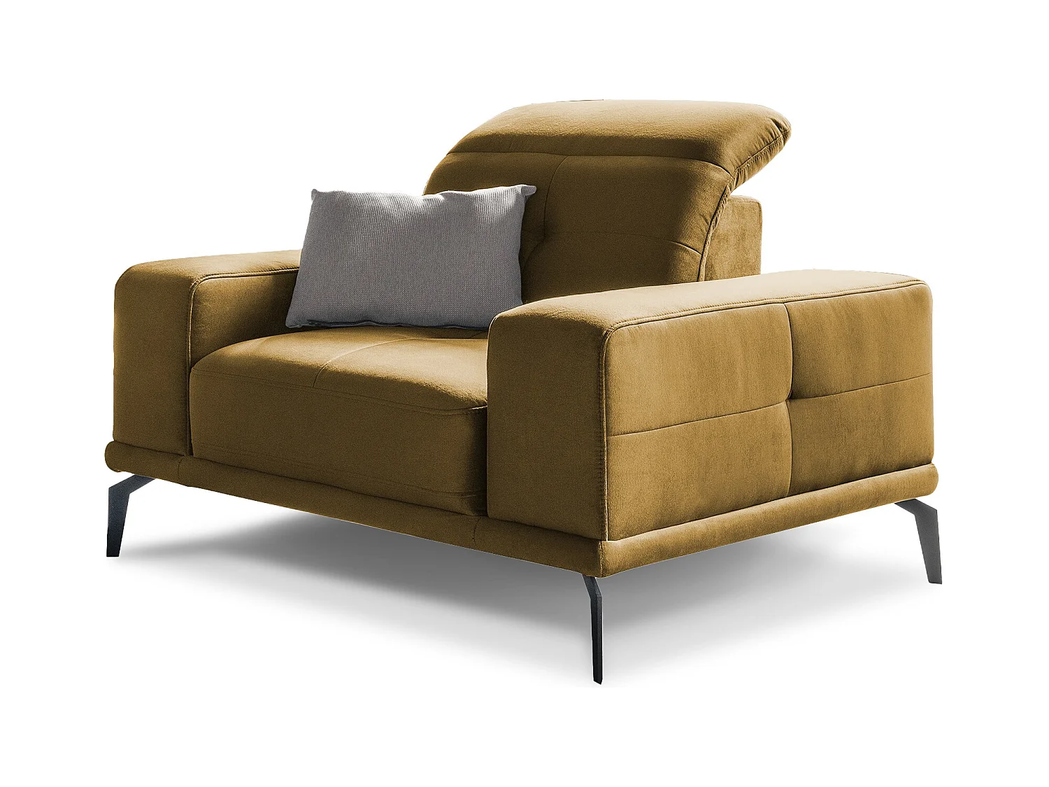 Fauteuil design en velours TORPILLE-Gris clair