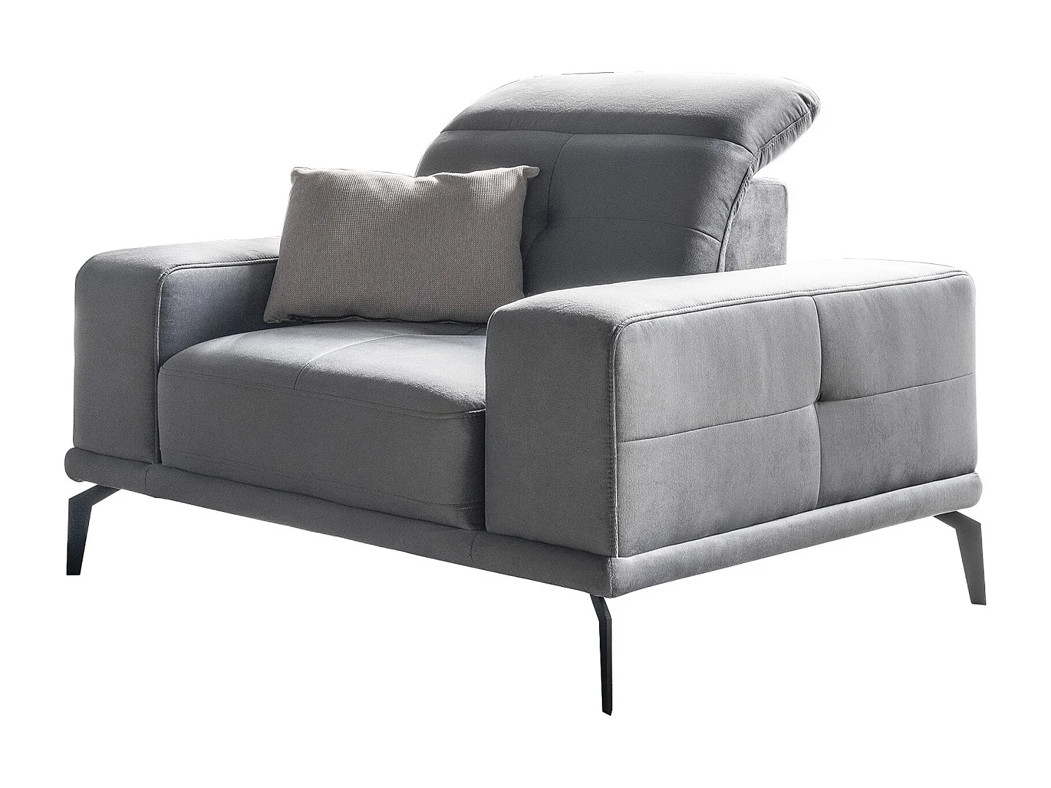 Fauteuil design en velours TORPILLE-Gris clair