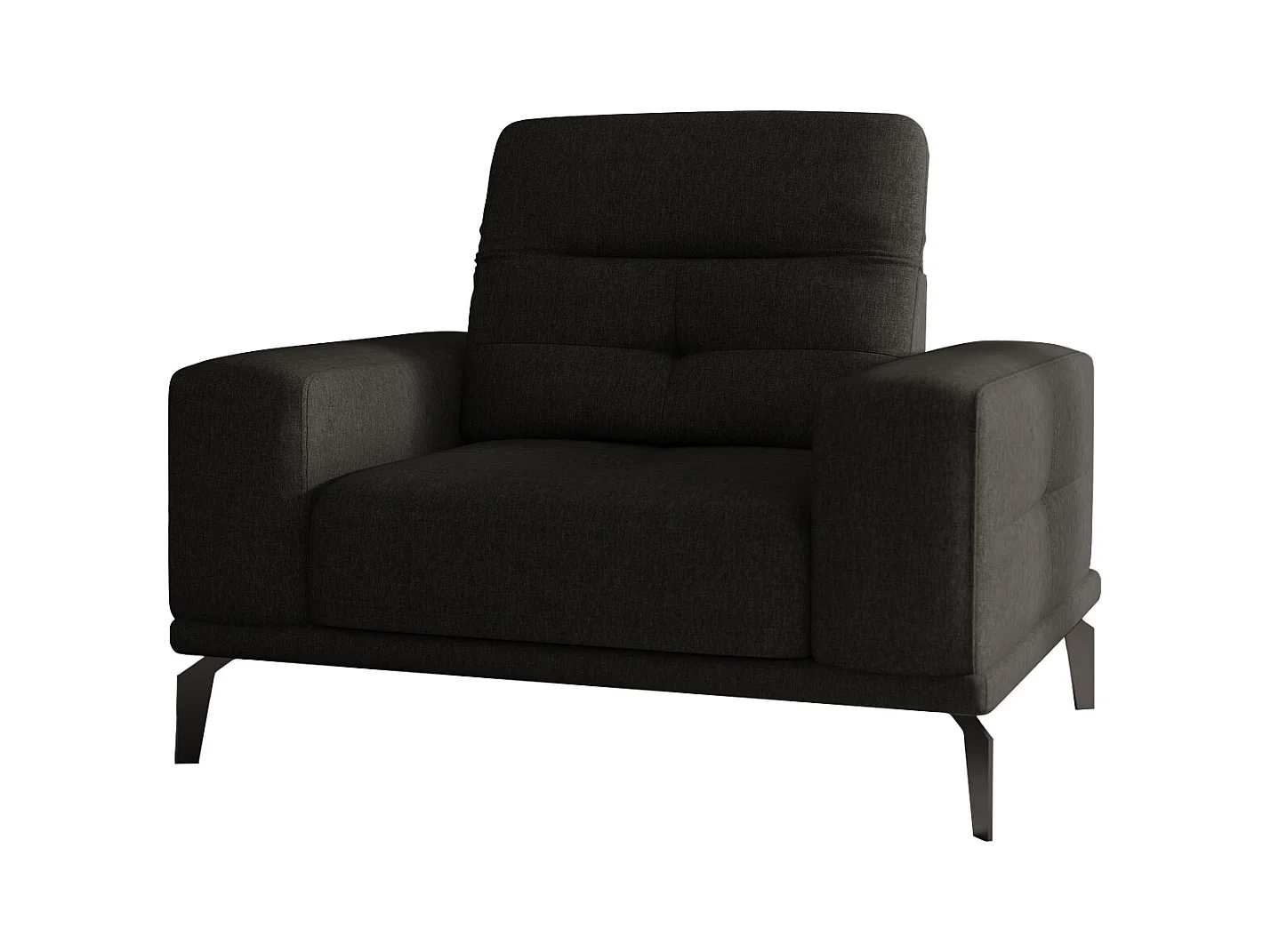 Fauteuil design tissu noir Torpille 125cm