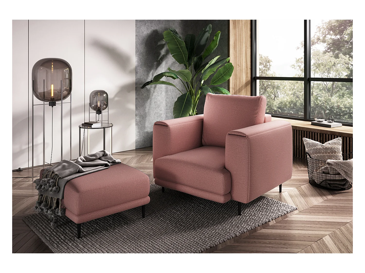 Fauteuil en velours DAVINA - Douceur luxueuse-Saumon