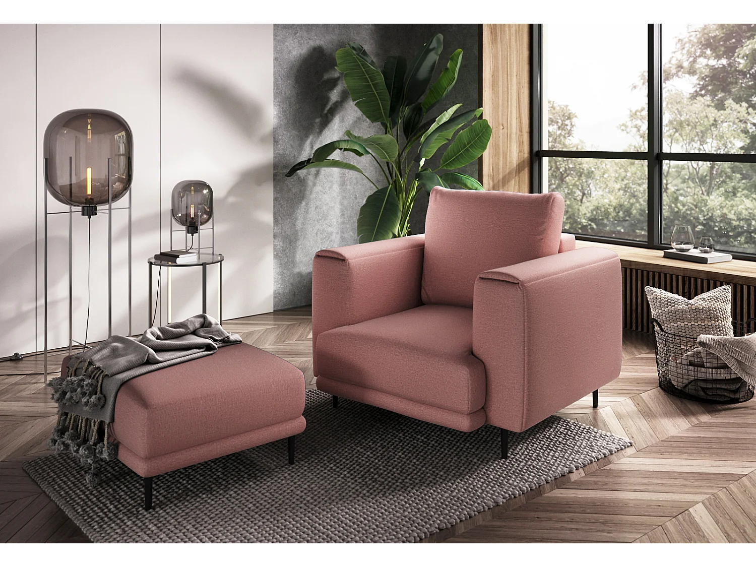 Fauteuil en velours DAVINA - Douceur luxueuse-Saumon