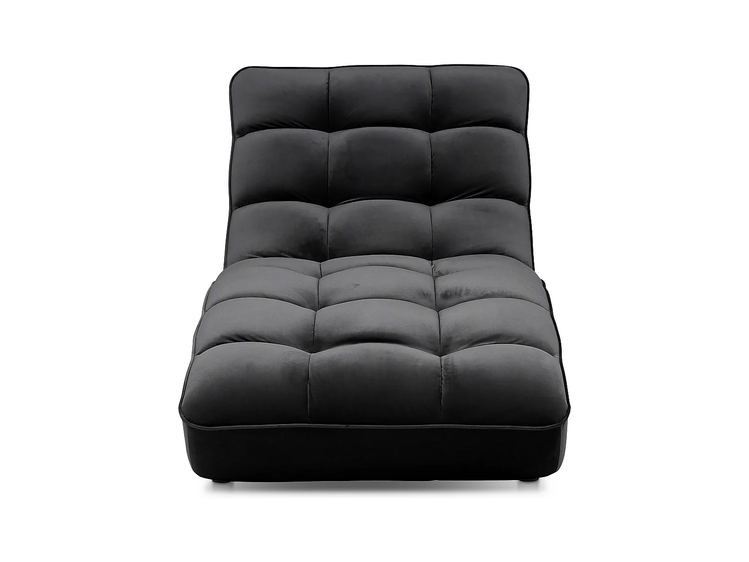 Chaise longue d'intérieur design velours noir capitonné Rikal
