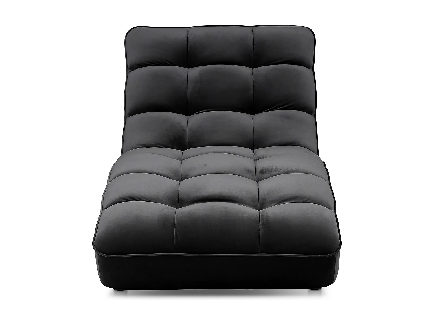 Chaise longue d'intérieur design velours noir capitonné Rikal