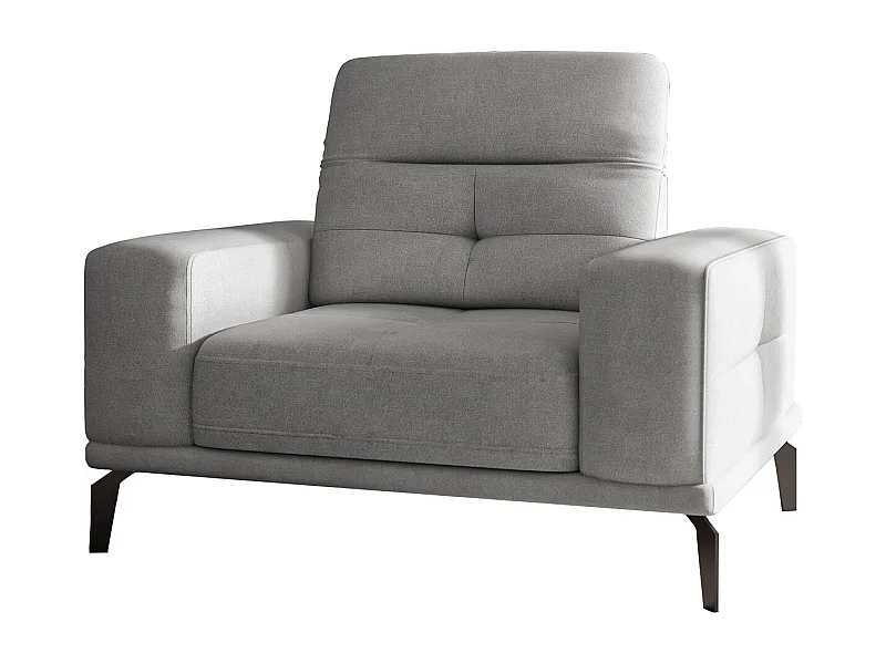 Fauteuil design tissu gris clair Torpille 125cm