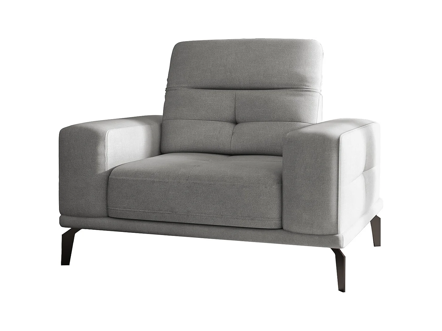 Fauteuil design tissu gris clair Torpille 125cm