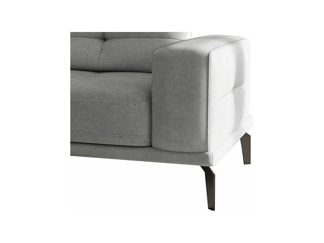 Fauteuil design tissu gris clair Torpille 125cm