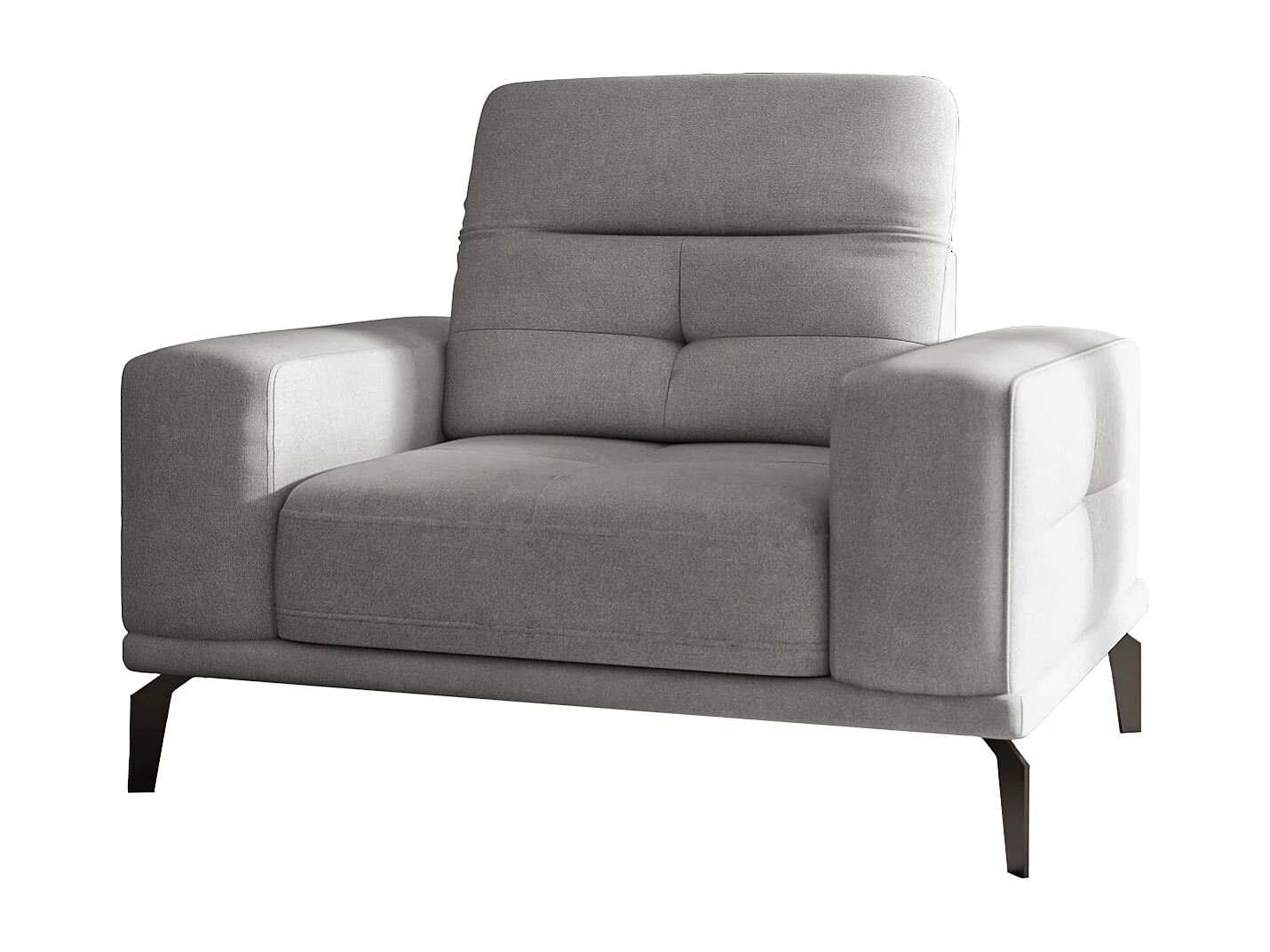 Fauteuil design tissu gris clair Torpille 125cm