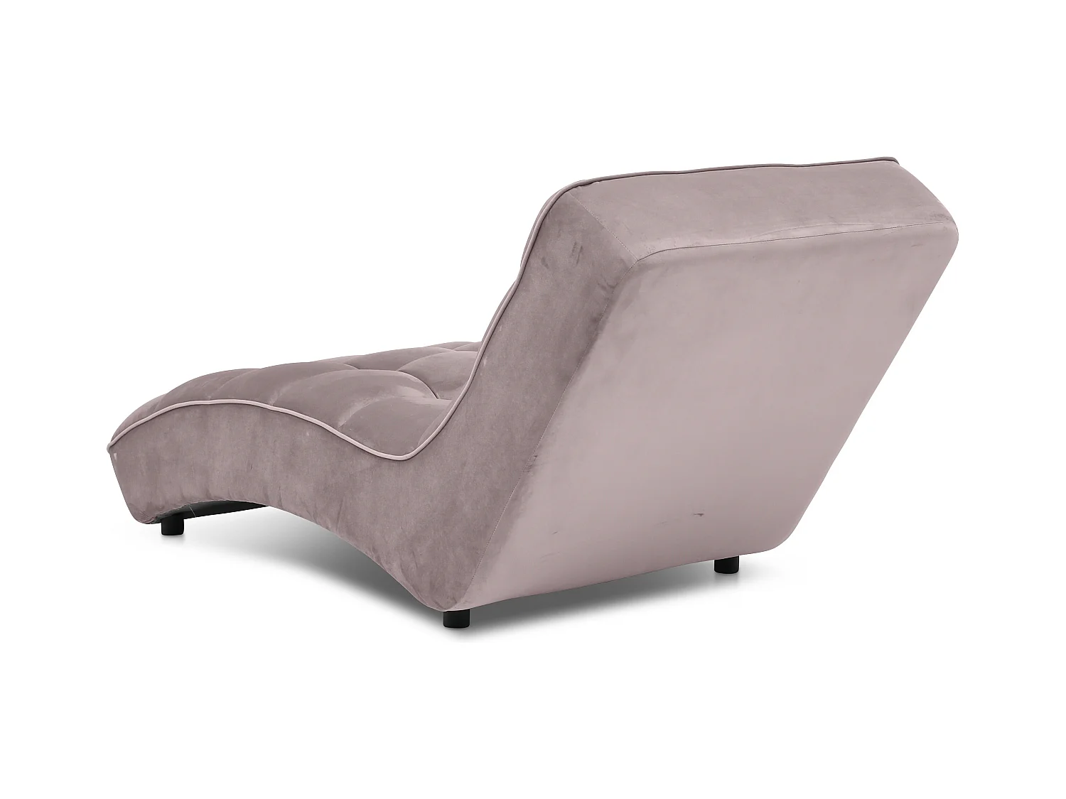 Chaise longue d'intérieur design velours rose balai capitonné Rikal