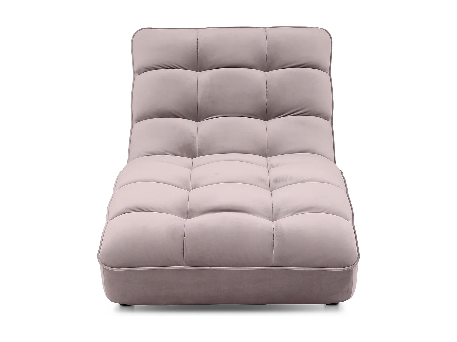 Chaise longue d'intérieur design velours rose balai capitonné Rikal