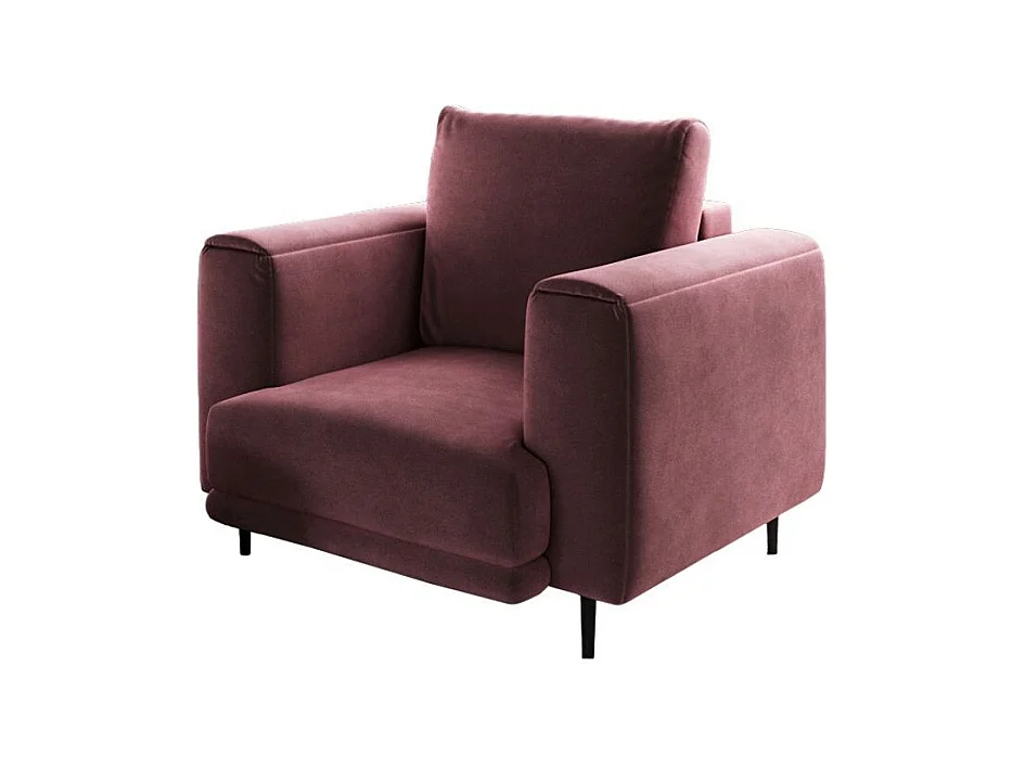 Fauteuil en velours DAVINA - Douceur luxueuse-Vieux rose