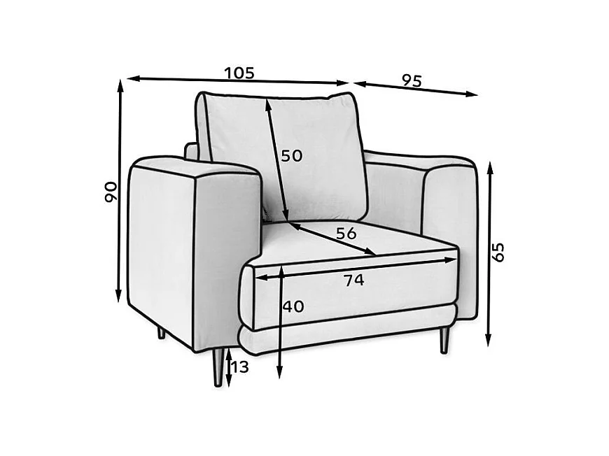 Fauteuil en tissu DAVINA – Élégance moderne et confort au quotidien-Noir