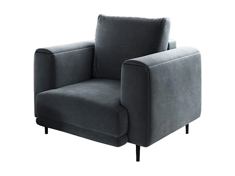 Fauteuil en velours DAVINA - Douceur luxueuse-Gris