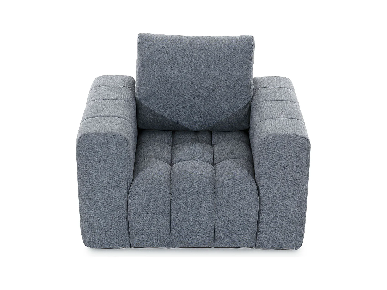 Fauteuil moderne capitonné LARKO velours-Marron foncé