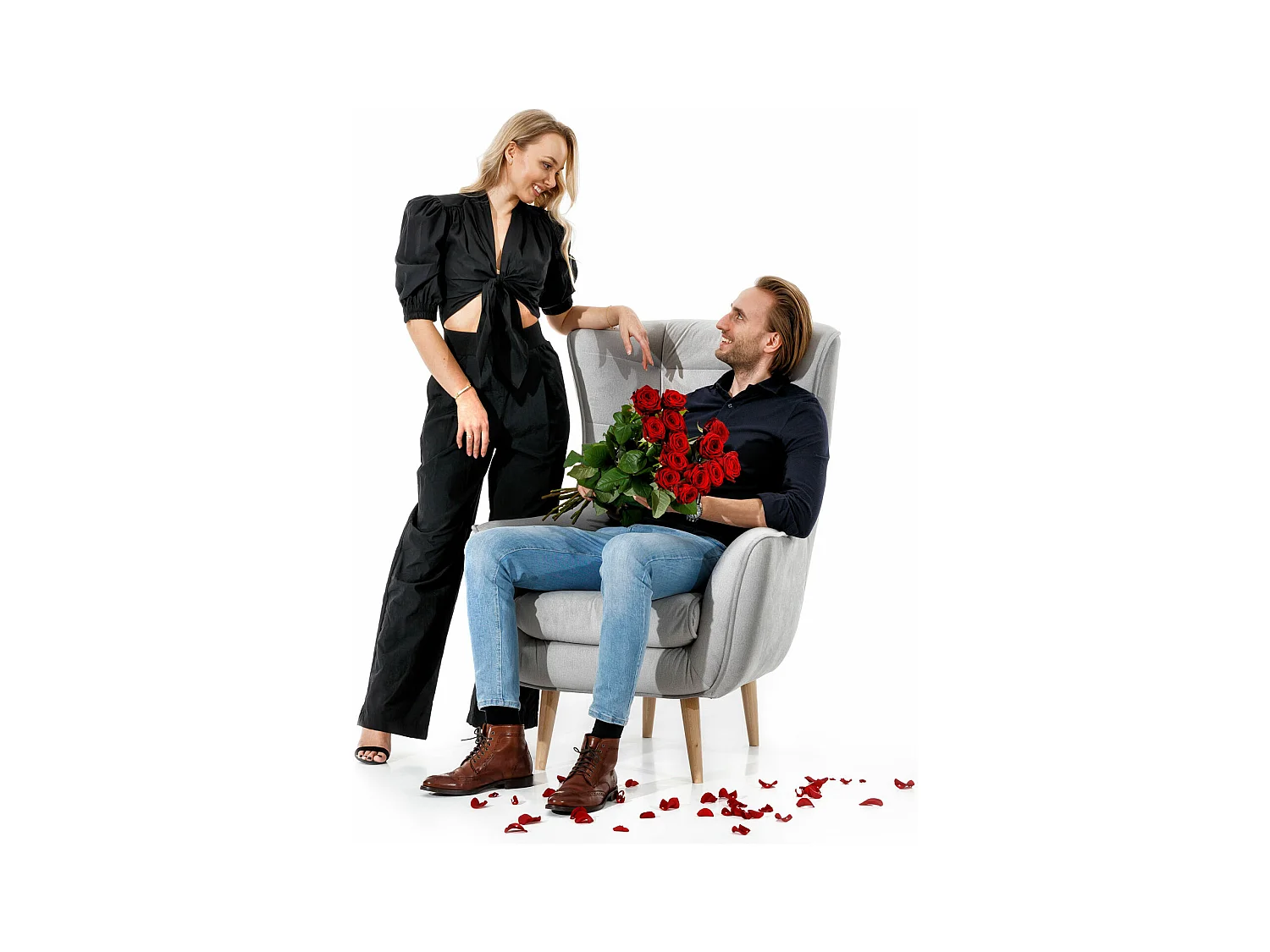 Fauteuil bergère velours marron capitonné Lazza 80cm