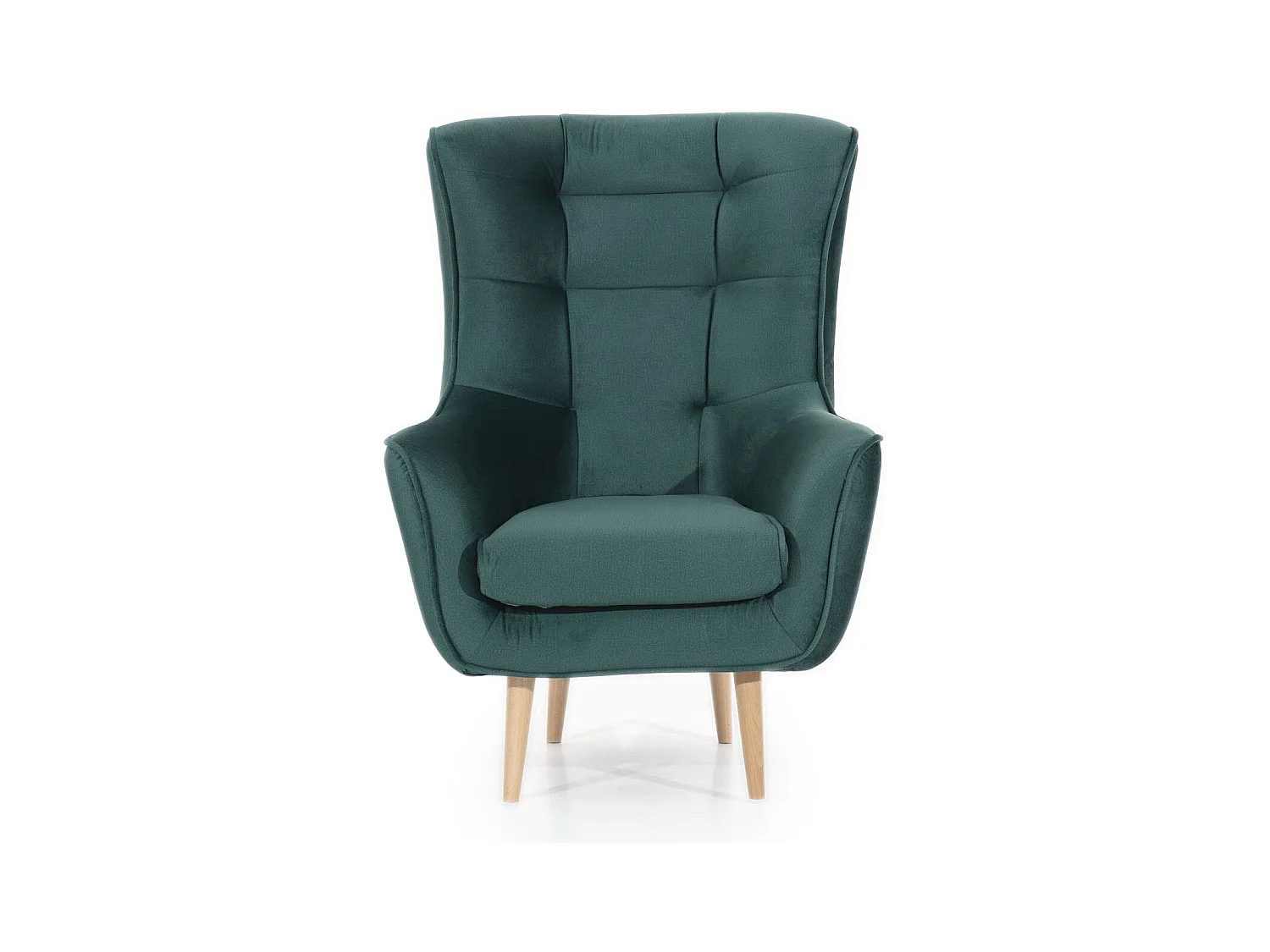 Fauteuil bergère velours noir capitonné Lazza 80cm