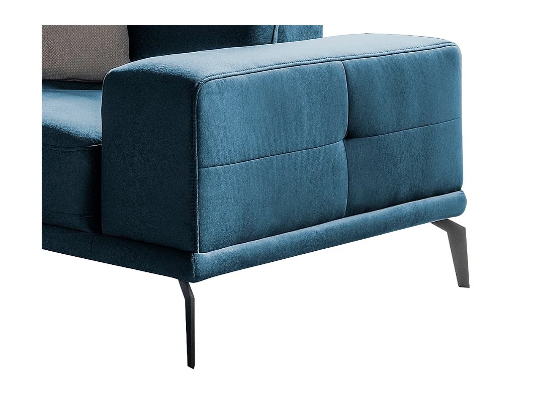 Fauteuil design tissu doux bleu foncé Torpille 125cm